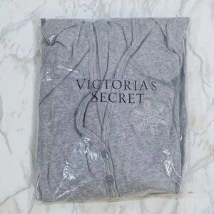 Victoria's Secret PINK Spill The Tea Cotton Henley Romper One Piece Pajama med